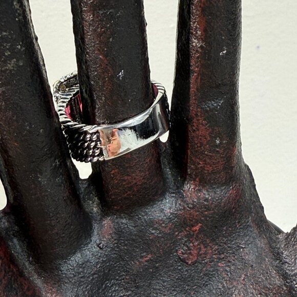 Vintage 2004 Retired Premier Designs Purple Glass Two-Tone Ring Size 8 - Picture 7 of 7